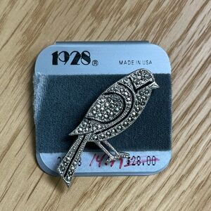 Vintage 1928 Silver-Tone Bird Brooch